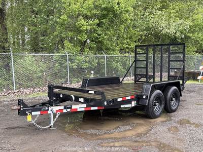 2024 Versatile 12' T/A Flatbed Equipment Transport Ramp Tow Trailer bidadoo