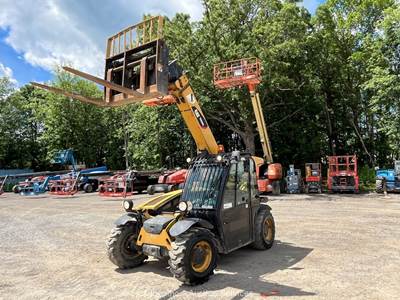 2014 Caterpillar TH255C 5.5K Telescopic Reach Forklift Cab Telehandler bidadoo
