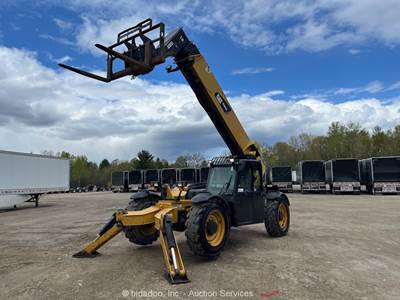 2012 Caterpillar TL1055C 10K Telescopic Reach Forklift Cab Telehandler bidadoo