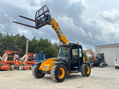2022 JCB 505-20 19' 5,500 lb Telescopic Reach Forklift Cab Telehandler bidadoo
