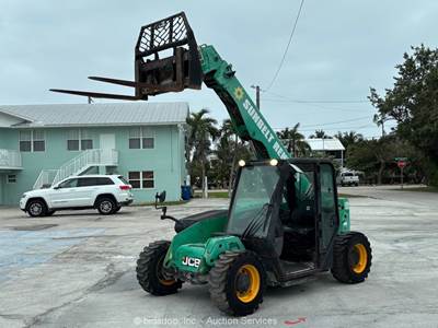 2017 JCB 505-20TC 20' 5,500 lb Telescopic Reach Forklift Telehandler Cab bidadoo