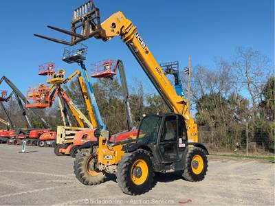 2018 JCB 507-42 42' 7,000 lbs Telescopic Reach Forklift Cab Telehandler bidadoo