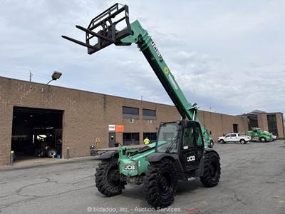 2015 JCB 507-42 7,000 lbs Telescopic Reach Forklift Cab 42' Telehandler bidadoo