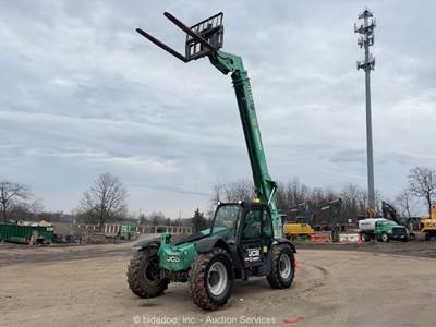 2016 JCB 509-42 43' 9,000 lbs Telescopic Reach Forklift Cab Telehandler bidadoo
