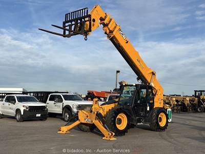 2018 JCB 510-56 56' 10,000 lbs Telescopic Reach Forklift Cab Telehandler bidadoo