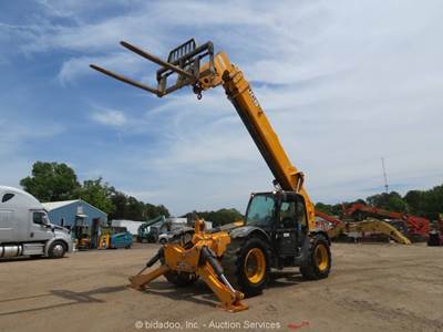2018 JCB 510-56 56' 10000 lbs Telescopic Reach Forklift Cab Telehandler bidadoo