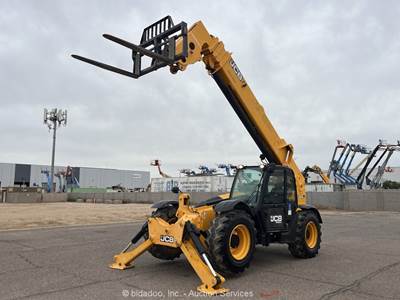 2017 JCB 510-56 56' 10,000 lbs Telescopic Reach Forklift Cab Telehandler bidadoo