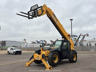 2015 JCB 510-56 56' 10,000 lbs Telescopic Reach Forklift Cab Telehandler bidadoo