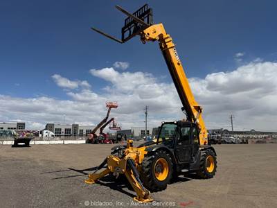 2017 JCB 510-56 56' 10,000 lbs Telescopic Reach Forklift Cab Telehandler bidadoo