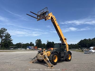2018 JCB 510-56 56' 10,000 lbs Telescopic Reach Forklift Cab Telehandler bidadoo