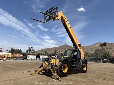 2017 JCB 510-56 56’ 10,000 lbs Telescopic Reach Forklift Telehandler Cab bidadoo