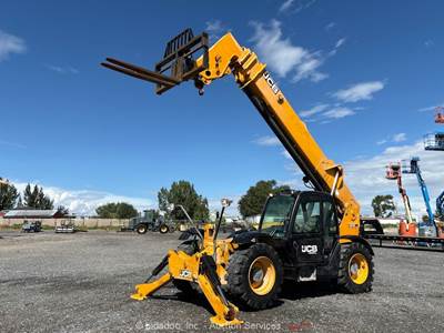 2018 JCB 510-56 56' 10000 lbs Telescopic Reach Forklift Cab Telehandler bidadoo