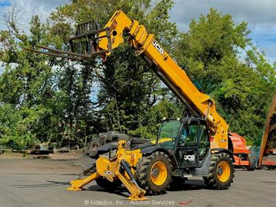 2017 JCB 510-56 56’ 10,000 lbs Telescopic Reach Forklift Cab Telehandler bidadoo
