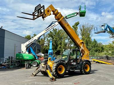 2017 JCB 510-56 56' 10,000 lbs Telescopic Reach Forklift Cab Telehandler bidadoo