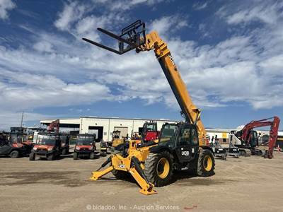 2018 JCB 510-56 56' 10,000 Telescopic Reach Forklift Cab Telehandler Aux bidadoo