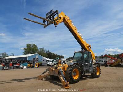 2018 JCB 512-56 56' 12,000 lbs Telescopic Reach Forklift Cab Telehandler bidadoo