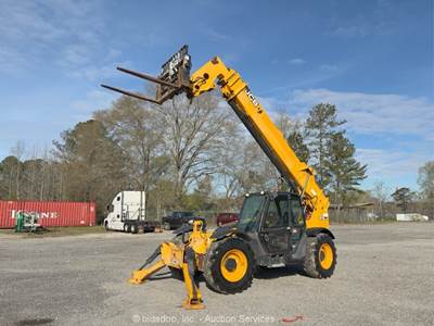 2017 JCB 512-56 55' 12,000lbs Telescopic Reach Forklift Cab Telehandler bidadoo