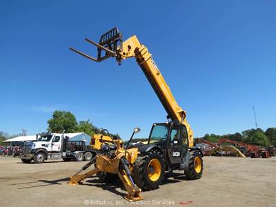 2018 JCB 512-56 56' 12,000 lbs Telescopic Reach Forklift Cab Telehandler bidadoo