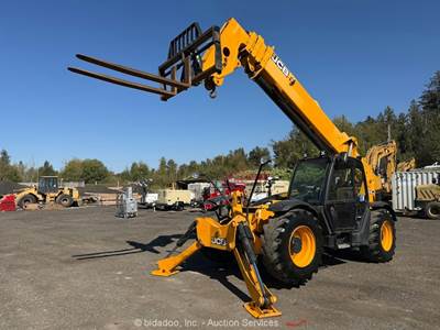 2018 JCB 512-56 56' 12,000 lbs Telescopic Reach Forklift Cab Telehandler bidadoo
