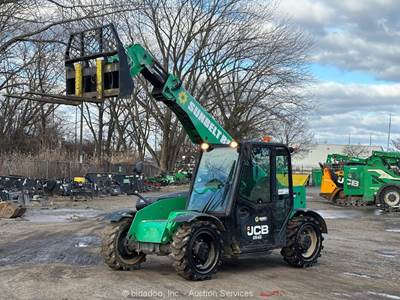 2015 JCB 525-60 20' 5,500 lbs Telescopic Reach Forklift Cab Telehandler bidadoo
