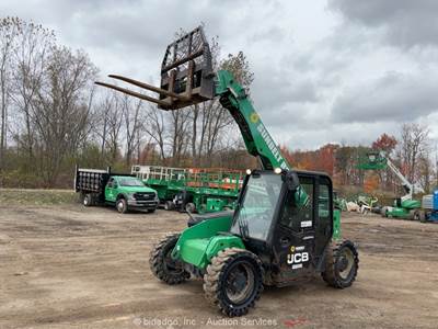 2016 JCB 525-60T4 20' 5,500 lbs Telescopic Reach Forklift Cab Aux Hyd bidadoo