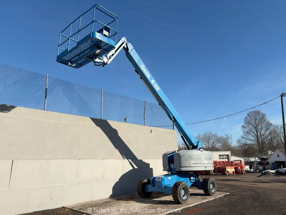 2014 Genie S-45 45' 4WD Diesel Telescopic Boom Lift Man Aerial Platform ...