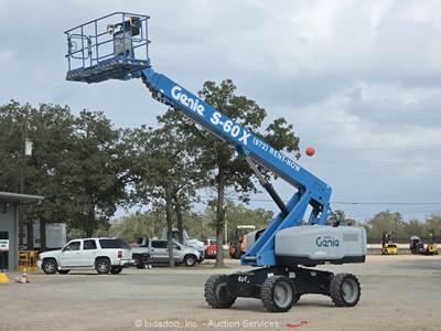 2017 Genie S-60X 60’ 4WD Diesel Telescopic Boom Lift Man Aerial Platform bidadoo