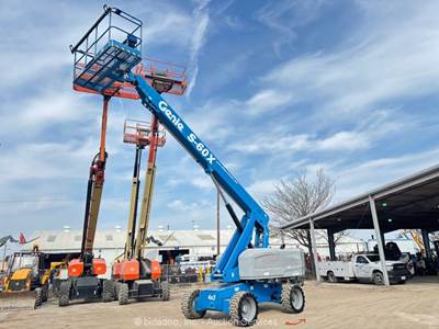2014 Genie S-60X 60' 4WD Diesel Telescopic Boom Lift Man Aerial Platform bidadoo