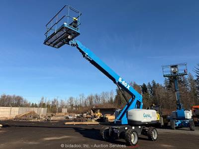 2018 Genie S-60X 60' 4WD Dual Fuel Telescopic Boom Lift Platform Aerial bidadoo
