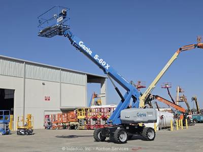 2017 Genie S-60X 60' 4WD Diesel Telescopic Boom Lift Man Aerial Platform bidadoo