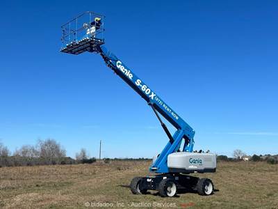 2017 Genie S-60X 60’ 4WD Diesel Telescopic Boom Lift Man Aerial Platform bidadoo