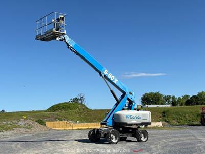 2016 Genie S-60X 60' 4WD Diesel Telescopic Boom Lift Man Aerial Platform bidadoo