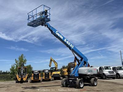 2017 Genie S-60XC 60' 4WD Diesel Telescopic Boom Lift Aerial Platform bidadoo