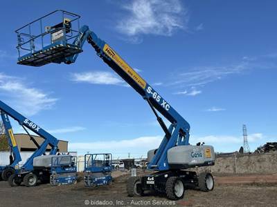 2019 Genie S-65XC 65' 4WD Diesel Telescopic Boom Lift Aerial Platform bidadoo