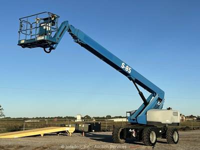 2017 Genie S-85 85' 4WD Diesel Telescopic Boom Lift Man Aerial Platform bidadoo