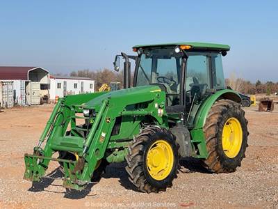2021 John Deere 5100E 4WD Diesel 100 hp Tractor Utility Hitch PTO Cab bidadoo