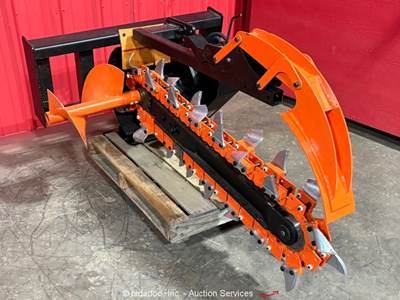 New PABREAK TCR-380 Hydraulic Skid Steer Trencher Attachment, 36" Depth, 12" Auger
