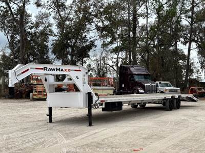 2025 RawMaxx FDXS40GN20K T/A 40' Gooseneck Flatbed Equipment Trailer bidadoo