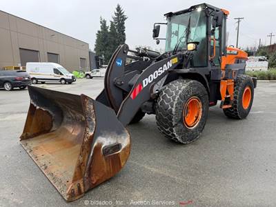 2022 Doosan DL250-7 Wheel Loader Tractor Cab Bucket Aux Hyd Diesel bidadoo