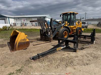 2019 John Deere 544L Articulated Wheel Loader Tractor Q/C Attachment Cab bidadoo