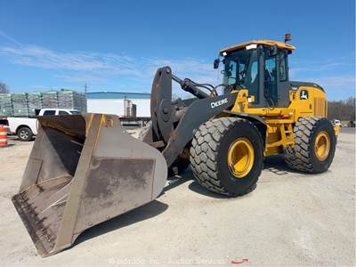 2021 John Deere 644 P-Tier Articulated Wheel Loader Tractor Roll Out BKT bidadoo