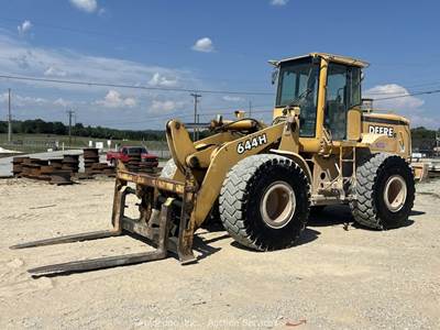 John Deere 644H Articulated Wheel Loader Tractor Cab Aux Hyd Q/C Forks bidadoo