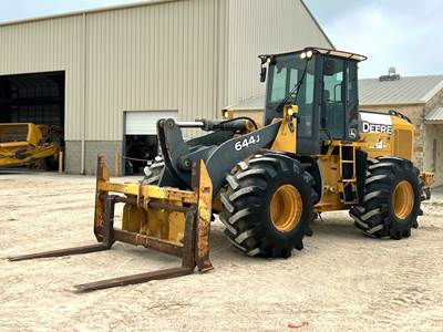 2008 John Deere 644J Articulating Wheel Loader Tractor Cab A/C Forks bidadoo