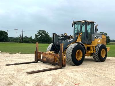2013 John Deere 644K Articulating Wheel Loader Tractor Cab A/C Forks bidadoo