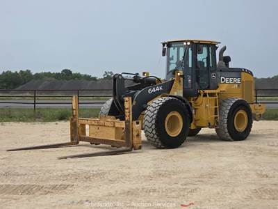 2018 John Deere 644K Articulating Wheel Loader Tractor Cab A/C Forks bidadoo