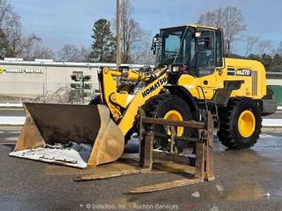 2019 Komatsu WA270-8 Wheel Loader Cab A/C Q/C Forks Bucket Diesel bidadoo