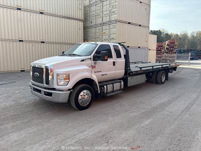 2019 Ford F-650 22' Jerr-Dan Flatbed Rollback Tow Truck PTO Winch 6.7L bidadoo