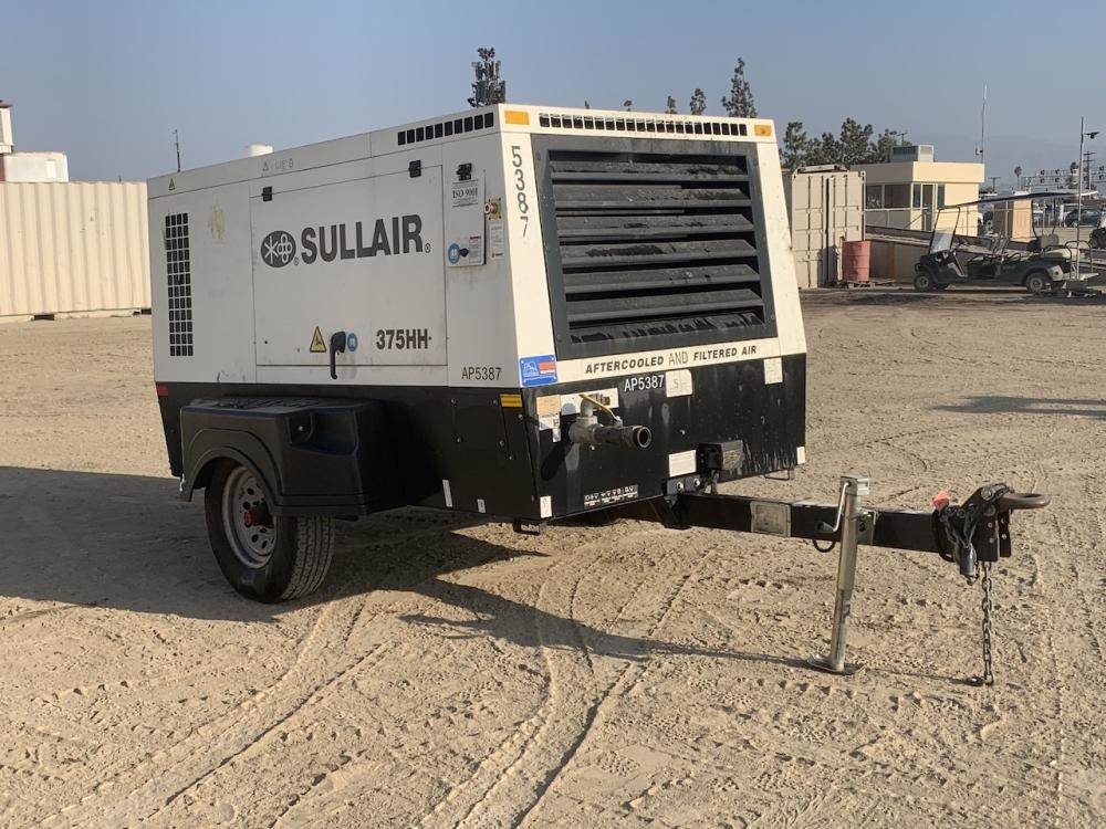 Air Compressor 2014 Sullair 375HH Diesel Portable Trailer Mounted