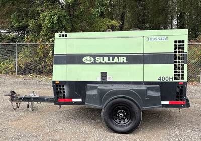 Used Air Compressor 400 CFM 2019 Sullair Cummins Diesel Portable Trailer Mounted Rotary Screw
