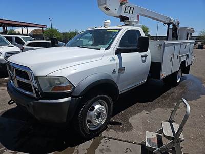 Used Boom Bucket Truck 2011 RAM 5500 4x4 6.7L Cummins Diesel 35' Working Height ETI Aerial